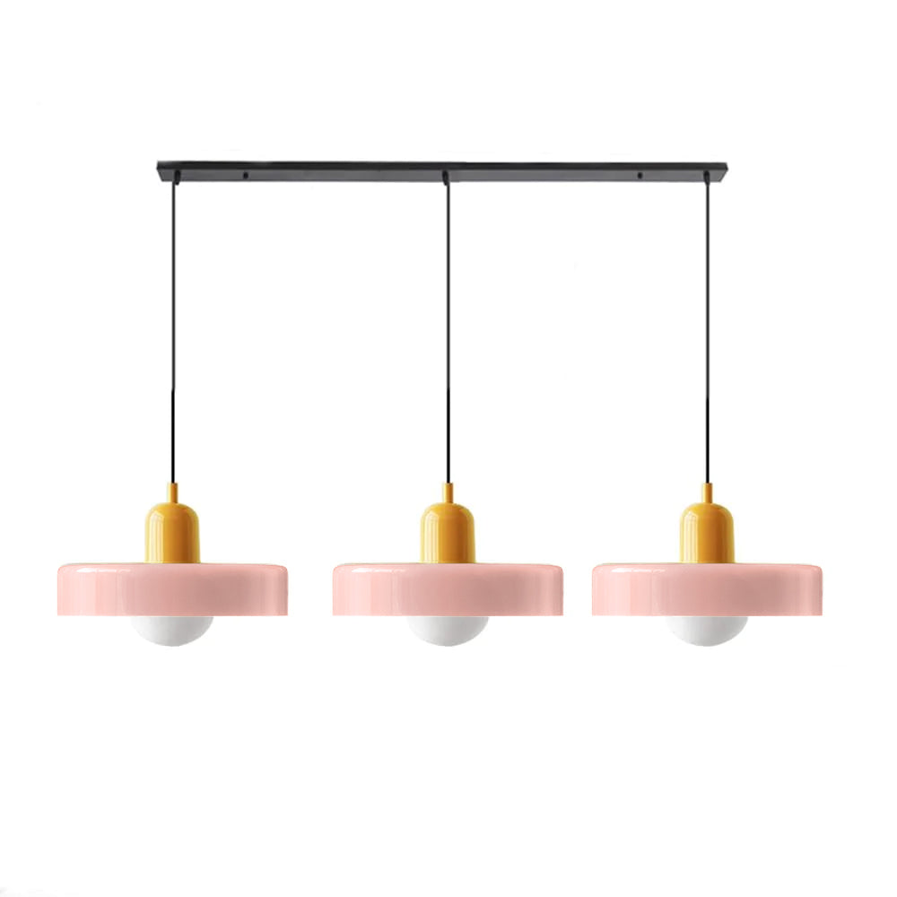 Three Head Bauhaus Style Minimalist Glass Pendant Light