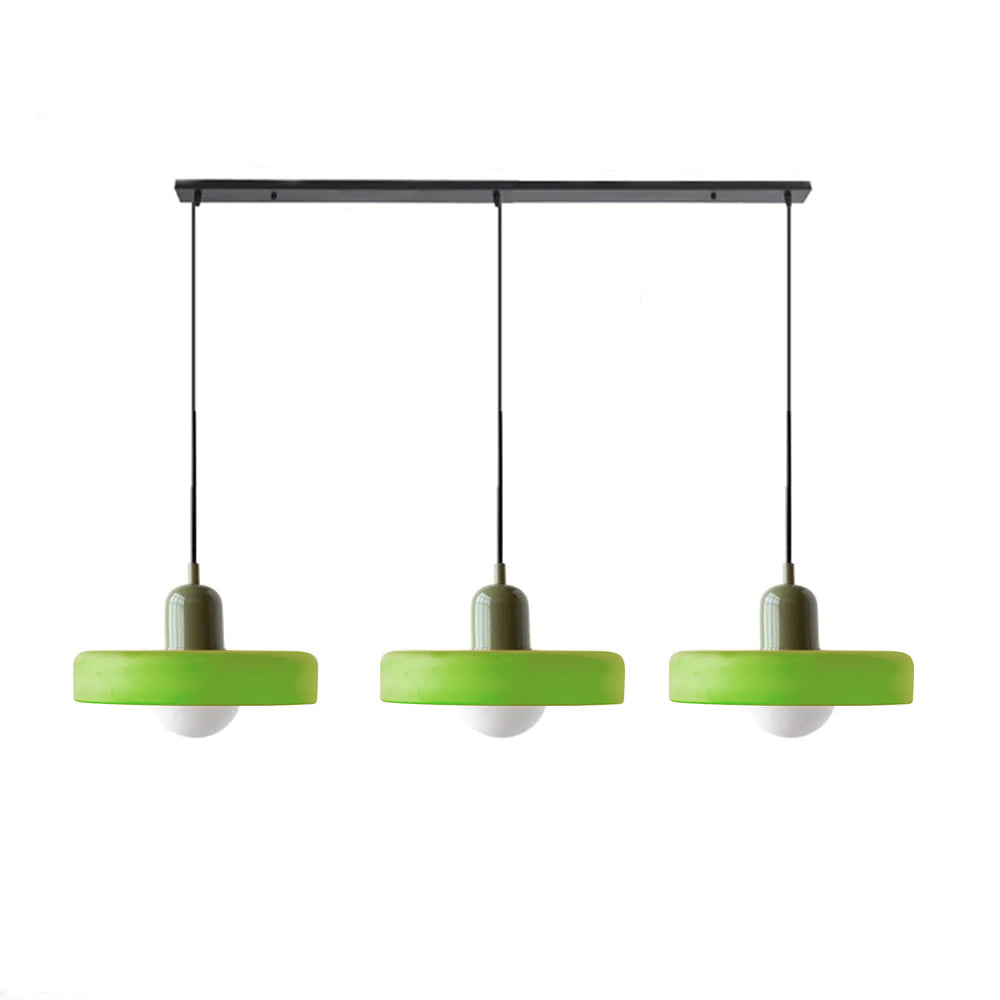 Three Head Bauhaus Style Minimalist Glass Pendant Light