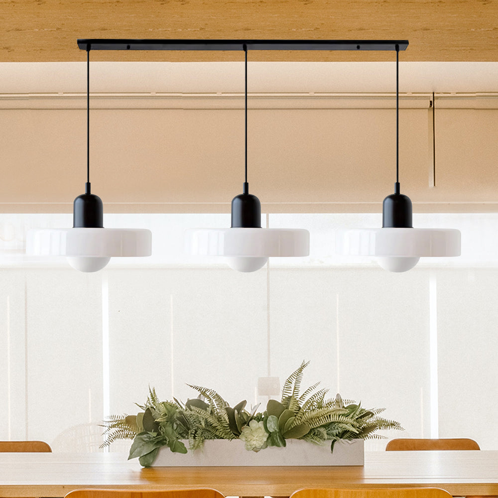 Three Head Bauhaus Style Minimalist Glass Pendant Light