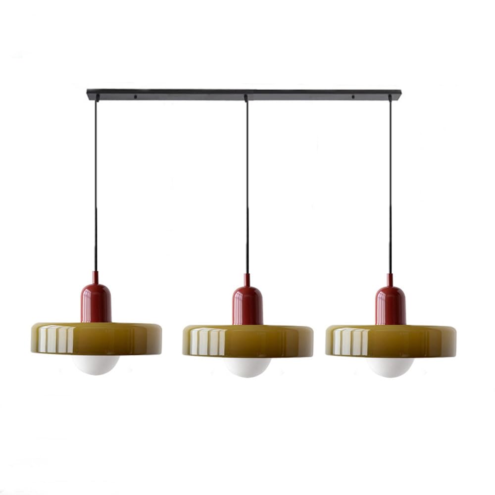 Three Head Bauhaus Style Minimalist Glass Pendant Light