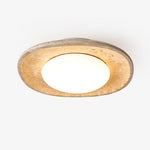 Luma Travertine Ceiling Light – Modern Flush Mount in Yellow Travertine