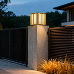 Modern Outdoor Pillar Lantern in Stainless Steel for Fence and Gate
