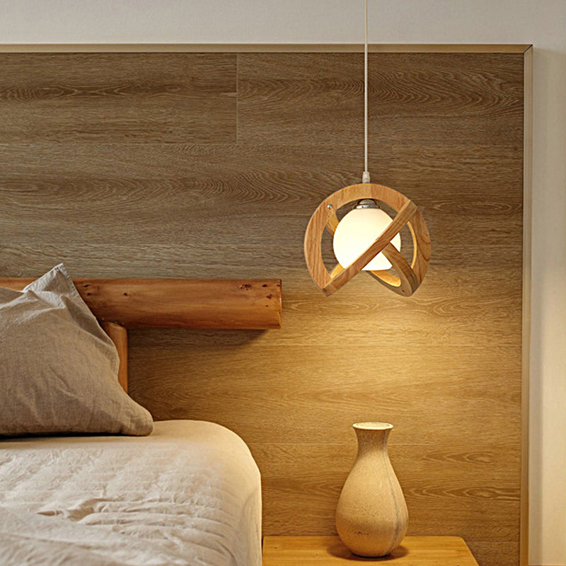 Simple Wood Japanese Pendant Light Li002661