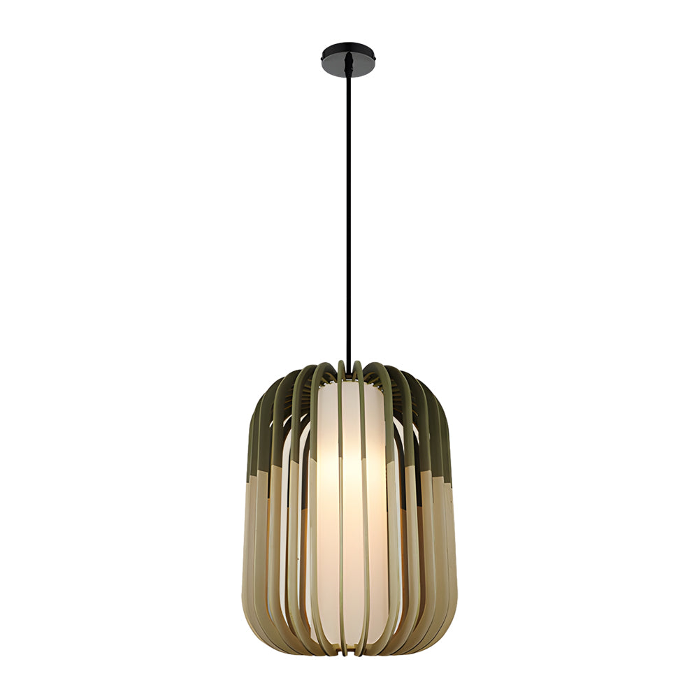 Wood Lantern Fabric Lampshade Led Minimalist Japanese Style Chandelier Li002748
