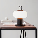 Modern Milk Glass Orb Table Lamp Portable Led Ambient Lighting