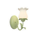 1 2 Lights Flowers Glass Three Step Dimming Green Modern Wall Lights Indoor