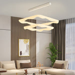 2 3 Square Rings Cream Style Three Step Dimming Led Modern Chandelier