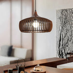 Japanese Wood Cage 1 Light Pendant Light