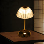 Battery Operated Led Brushed Brass Metal Table Lamp