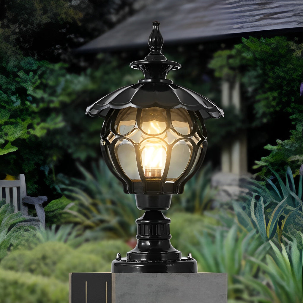 Flower Ball Outdoor Pillar Lamp Ha083712