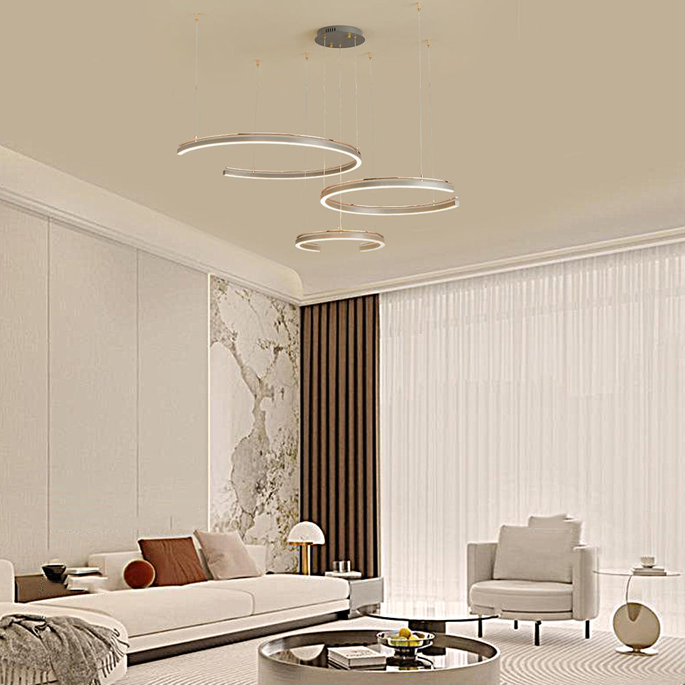 Modern Circular 2 3 Light C Shape Suspension Ceiling Lamp