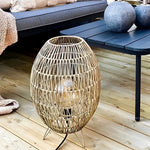 Handwoven Rattan Oval Floor Lamp for Outdoor Living Spaces