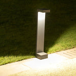 Modern I-Shaped LED Pathway Lights in Black Aluminum