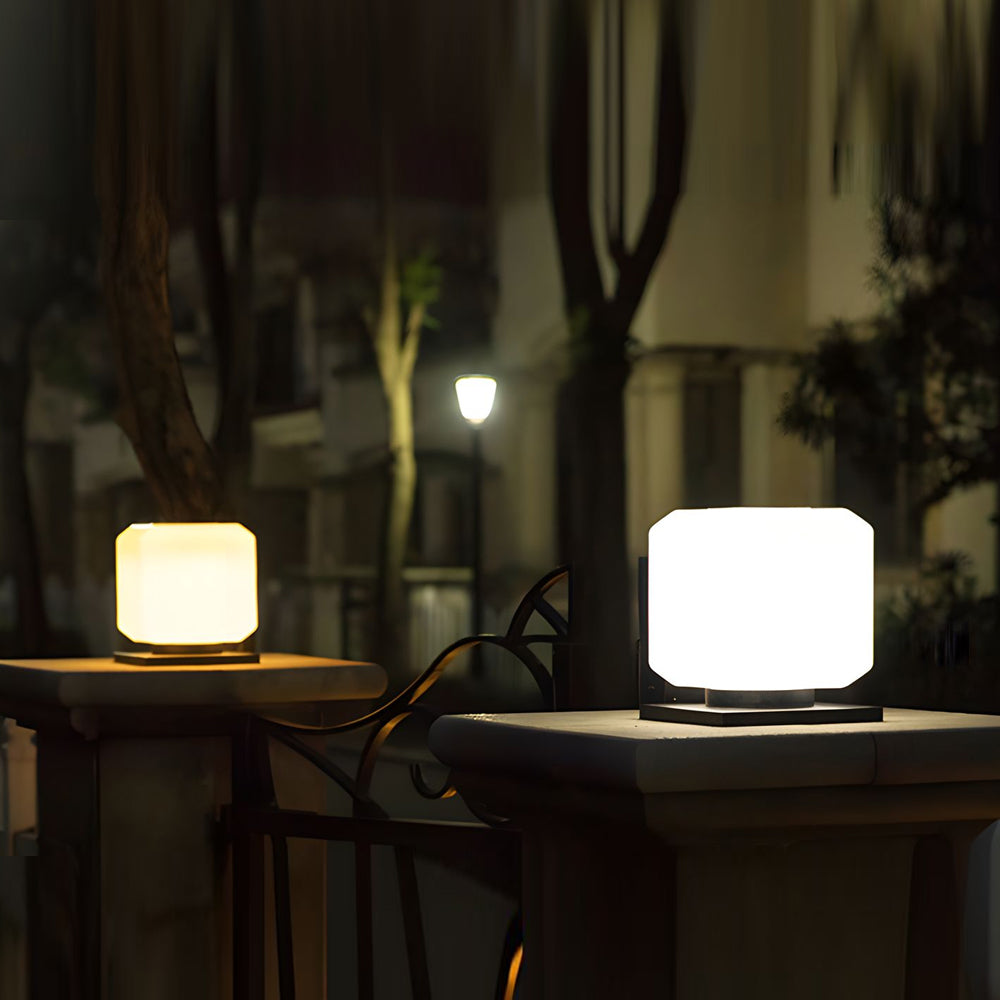 Waterproof Cube Outdoor Led Pier Mount Post Lamp For Garden