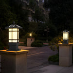 Black Vintage Solar Fence Post Lights Li002155