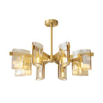 6 8 Light Dimmable Metallic Electroplated Glass Chandelier Lighting