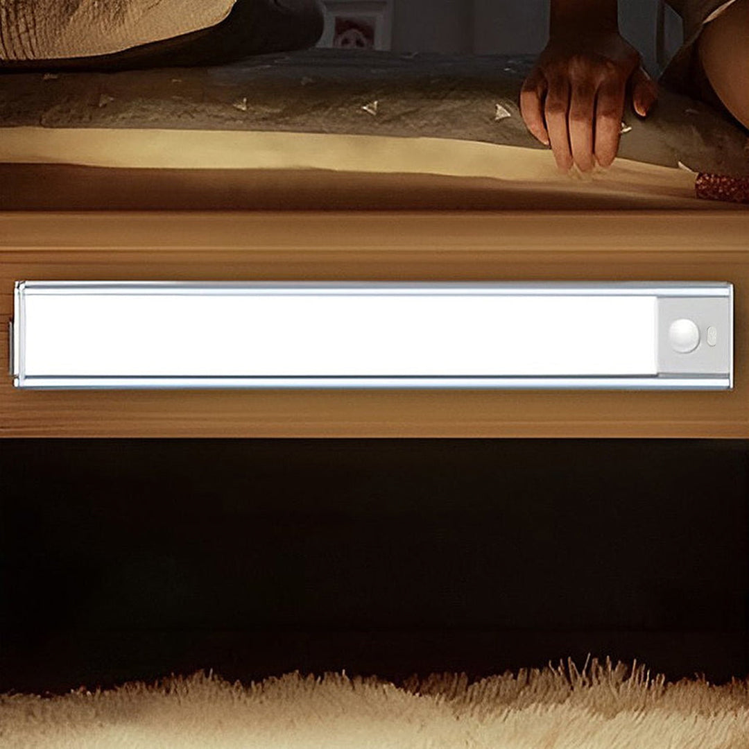 Luxury Bedroom Lighting Suite with Glass Sconces, Table Lamp & Motion Sensor Under-Bed Light