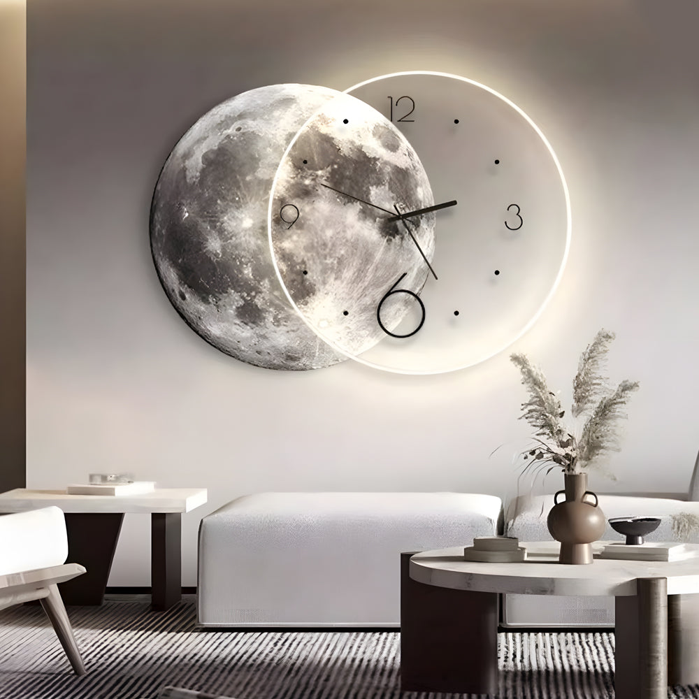 Moon Lunar Wall Clock Usb Remote Control Power Bank Led Wall Painting Lamp Li002757