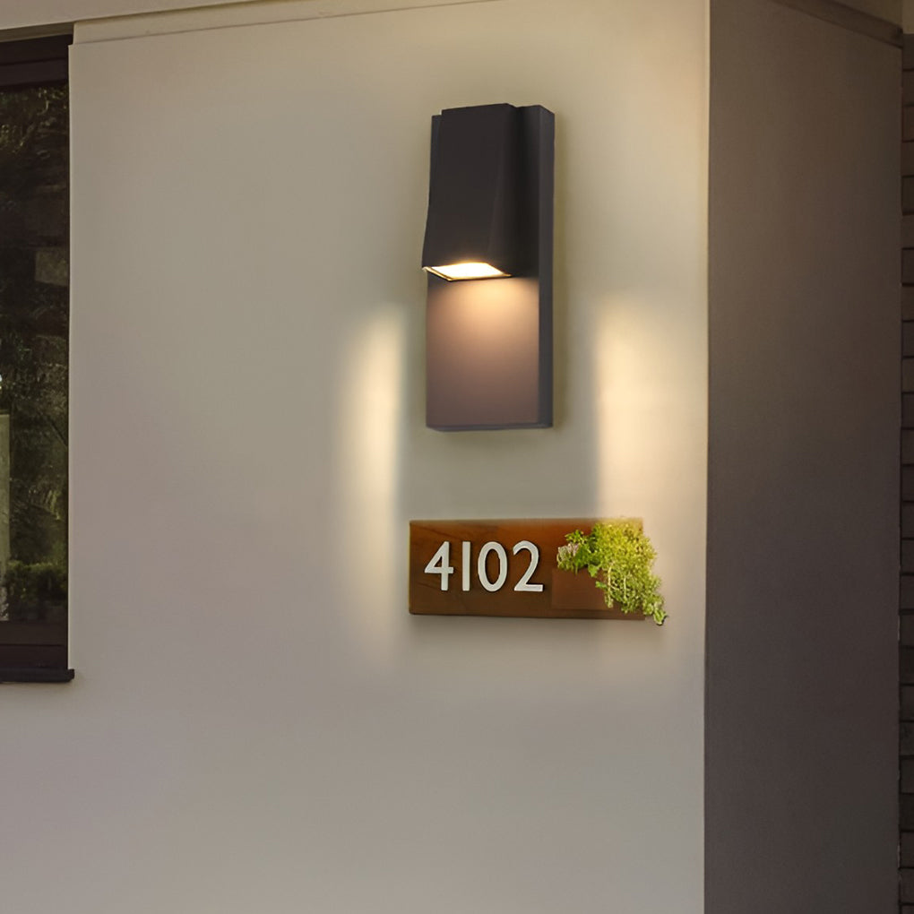 Rectangle Waterproof Led Black Outdoor Wall Lamp