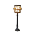 Matte Black Solar Caged Lantern for Modern Outdoor Spaces