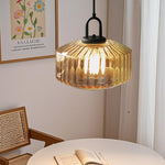 Nordic Modern Vintage Striped Glass Pendant Light