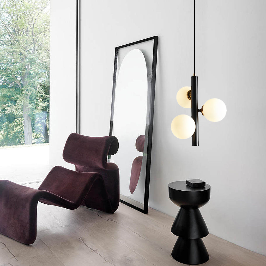 3 Glass Balls Led Chandelier Light Ha098857