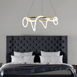 Modern LED Chandelier in Gold Finish with Flexible Metal Frame