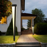 Modern Solar LED Lawn Light in Gray Aluminum for Garden Pathways