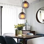 Aurelia Globe Pendant Light in Electroplated Metal and Glass