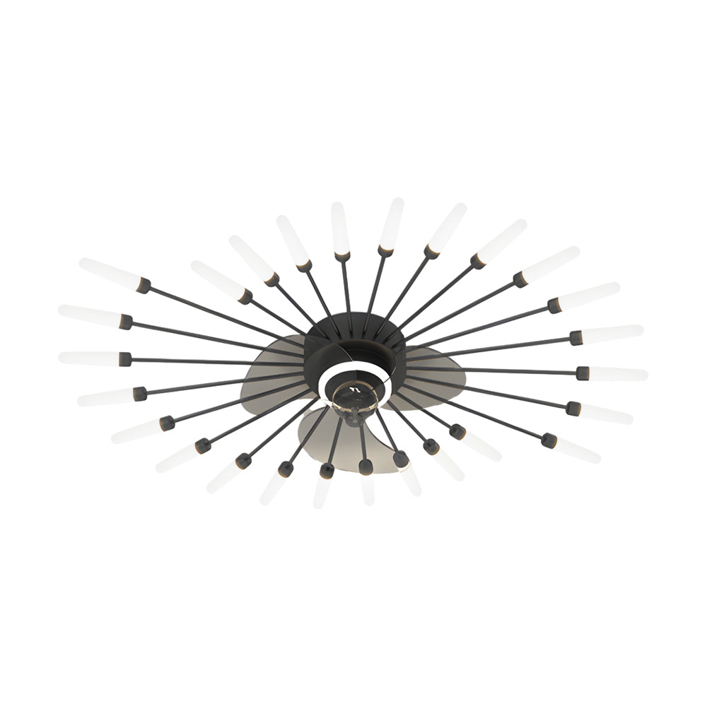 Creative Flower Mute Three Step Dimming Nordic Fans Ceiling With Lights