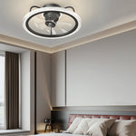 Creative 360 Shake Head Round 3 Step Dimming Modern Ceiling Fans With Light