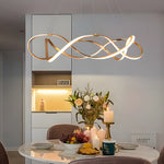 Modern Round Dimmable Led Aluminum Geometric Chandelier Gold
