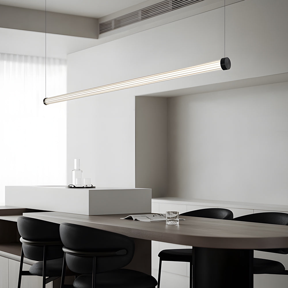 1 Light Glass Linear Led Island Pendant Light