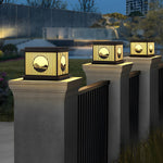 Retro Mountain Scenery Solar Pillar Lamp Ha080741