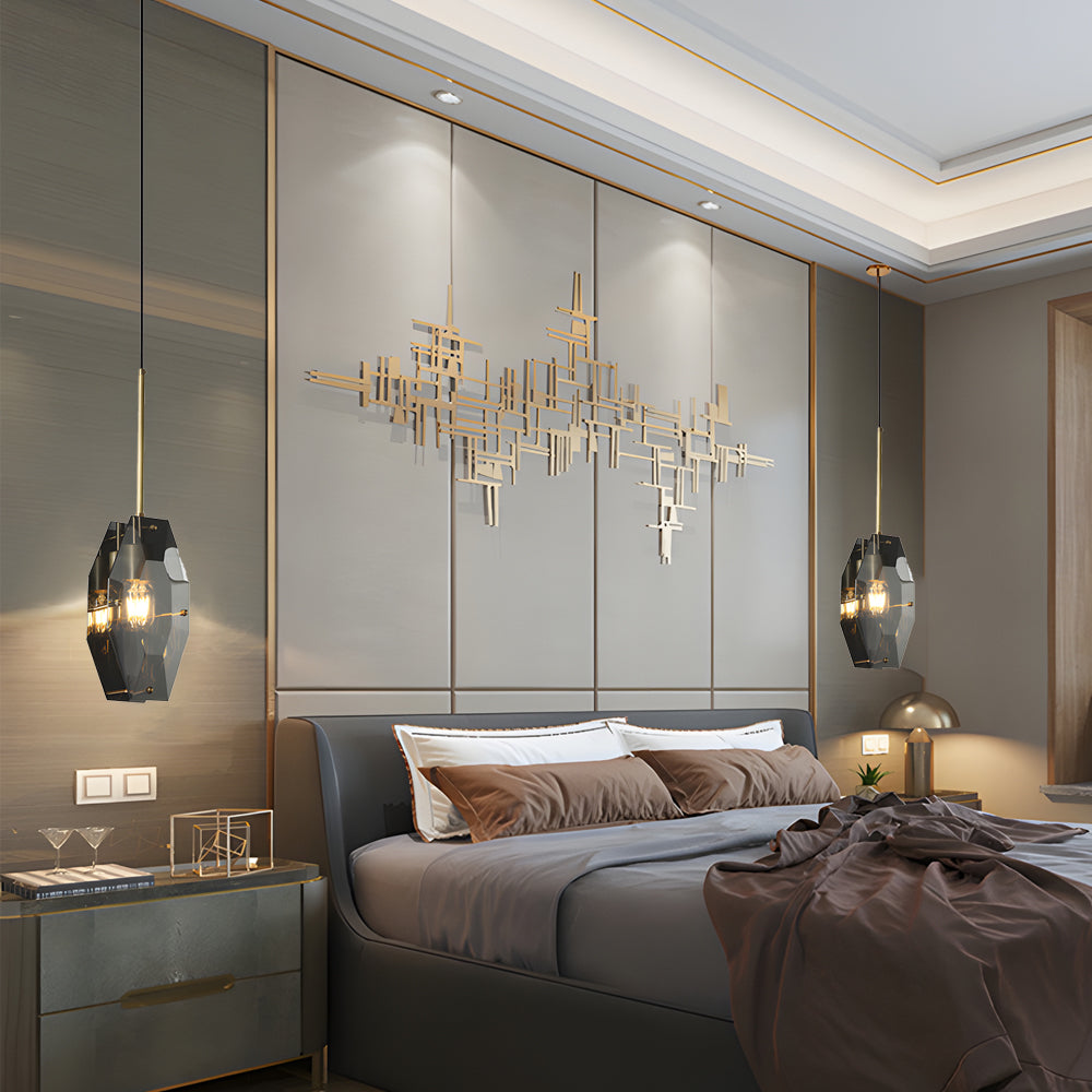 Copper Light Luxury Crystal Smoke Gray Post Modern Pendant Lights Fixture Li002770