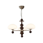 Elswyth Modern Wood and Opal Glass Chandelier for Dining Room and Living Room