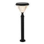 Ribbed Solar LED Outdoor Lantern in Matte Black