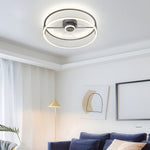 Minimalist Ring Three Step Dimming Led Mute Modern Bladeless Ceiling Fan Lights