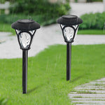 Modern Solar Path Lights Set of 2 with Frosted Glass Shades