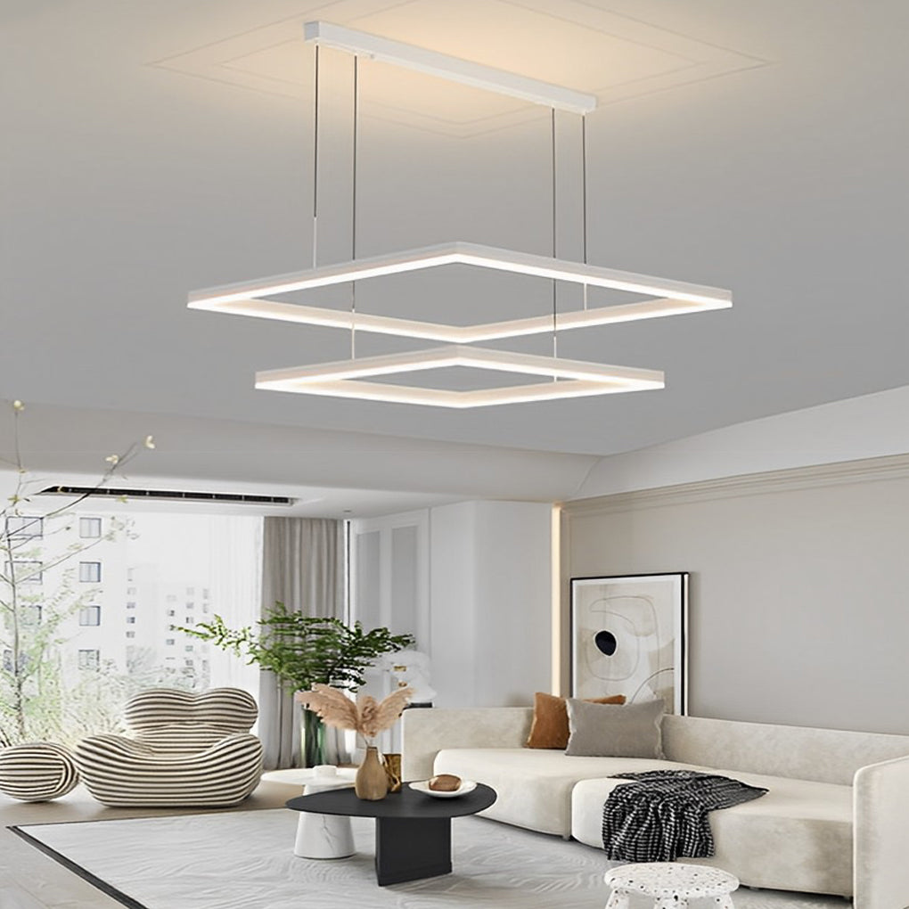 Square Led White Modern Pendant Light Ha083865