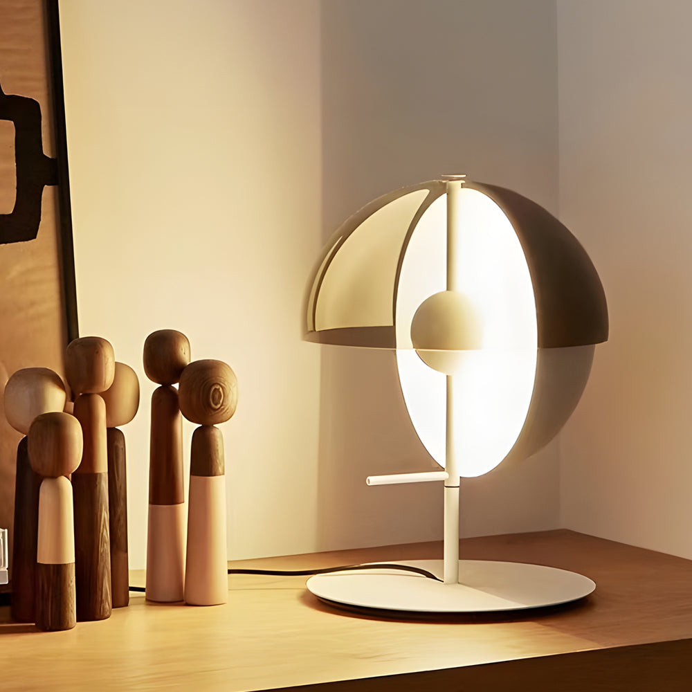 Novelty 2 Half Spheres Amber Glass Led Table Lamp