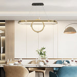Long Oval Ring Luxury Three Step Dimming Led Modern Dining Room Chandelier