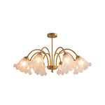 Flowers Glass Shade Chandelier Light Li002529