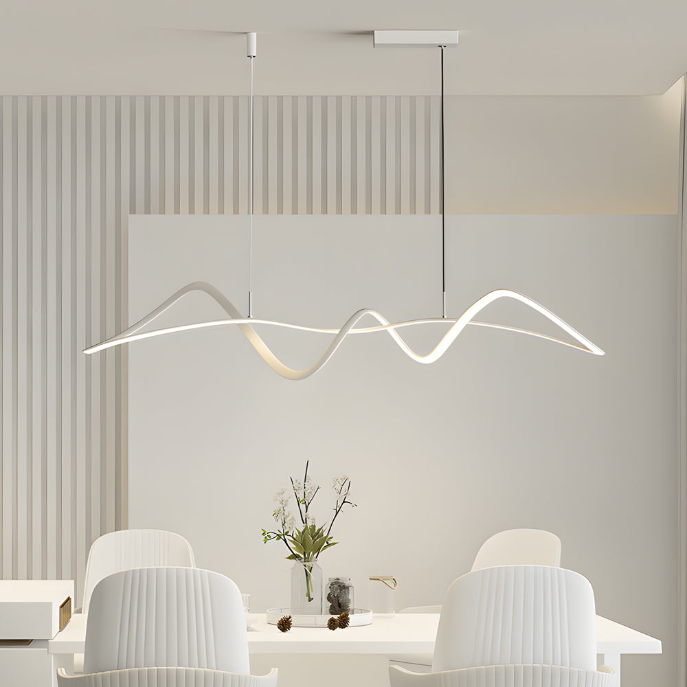 Wave Lines Dimmable With Remote Led Chandeliers Dining Room Lights