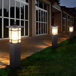Solar-Powered LED Bollard Lights with Asian-Inspired Design for Modern Outdoor Spaces