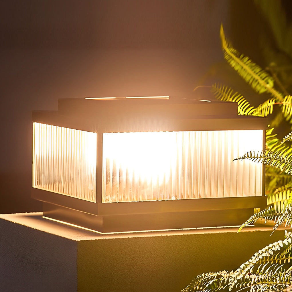 Square Modern Solar Fence Post Light Ha091706
