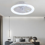 Round Dimmable With Remote Control Rgb White Modern Ceiling Fan And Light