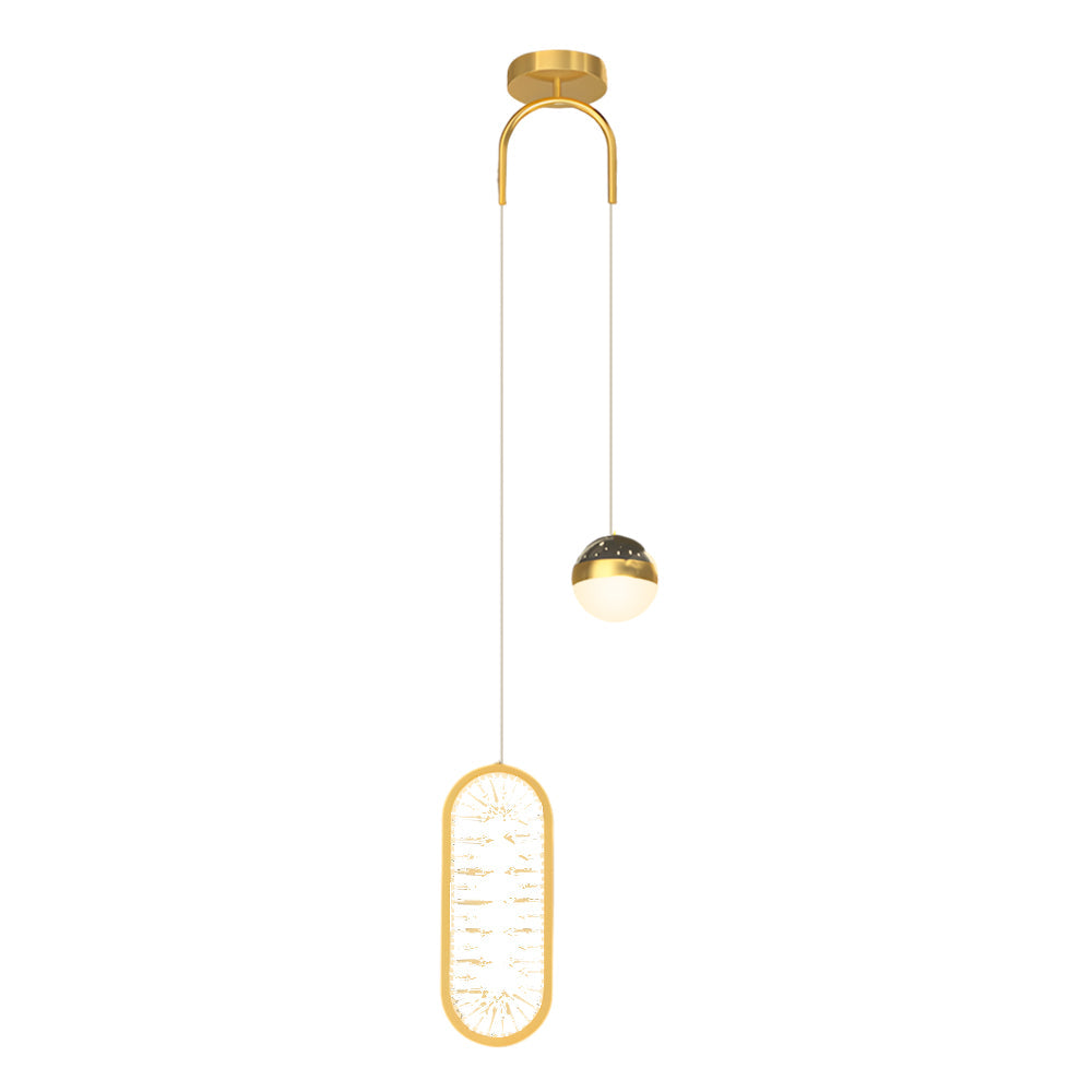 Round Oval Creative Starry Projection 3 Step Dimming Nordic Pendant Lights 1