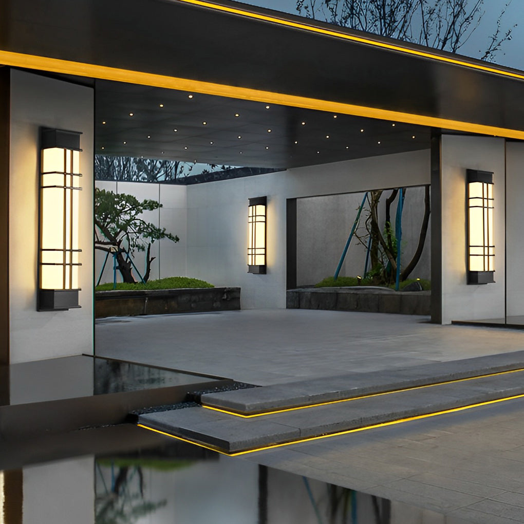 Retro Rectangular Black Outdoor Wall Lamp Li002110