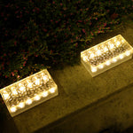 2Pcs Solar Led 10 Hours Max Brick Lights For Modern Outdoor Step Deck Ambiance Rectangular